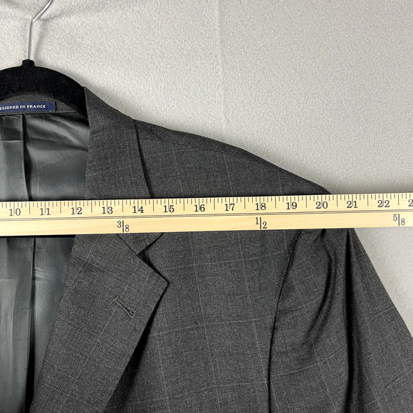 Loro Piana Daniel Cremieux Wool Blazer Mens 48R Gray Windowpane Classic Career - Picture 13 of 16